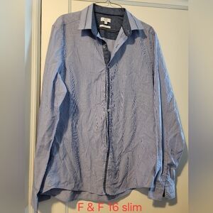 Men's Light Blue Button-Up Shirt Jacket